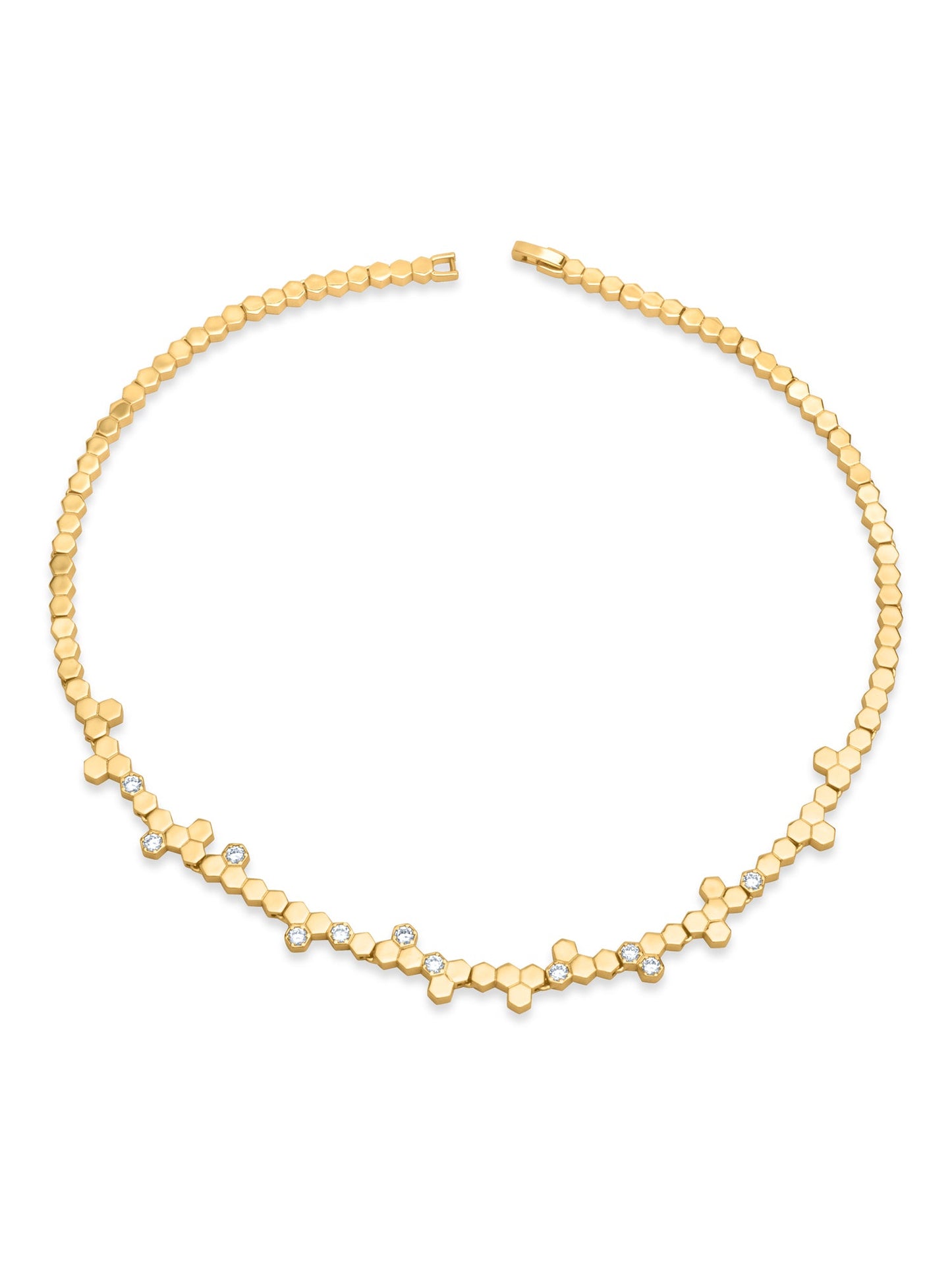 Hexa Charm Flexible Necklace Set - Gold