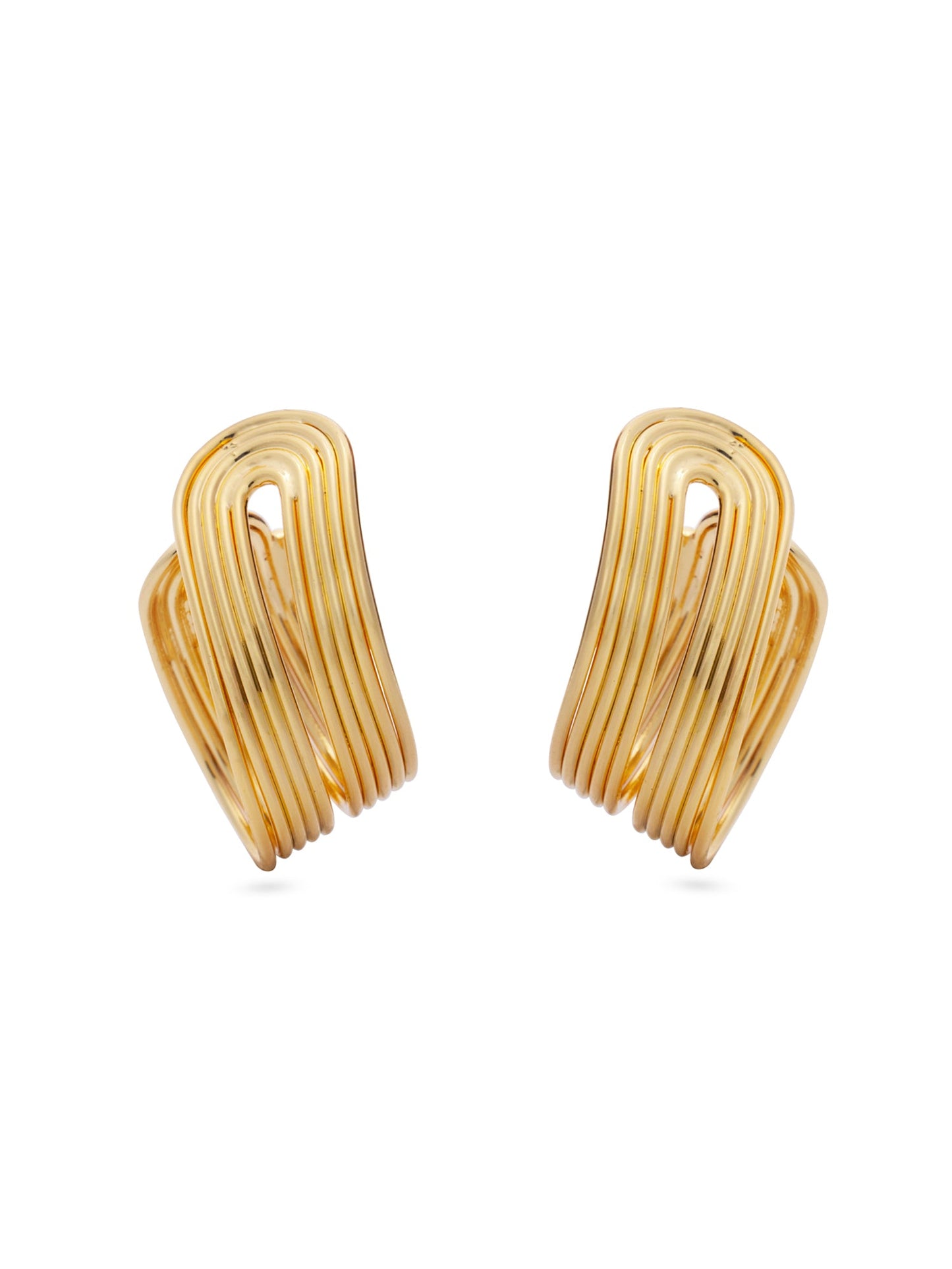 Folded Golden Wire Earrings