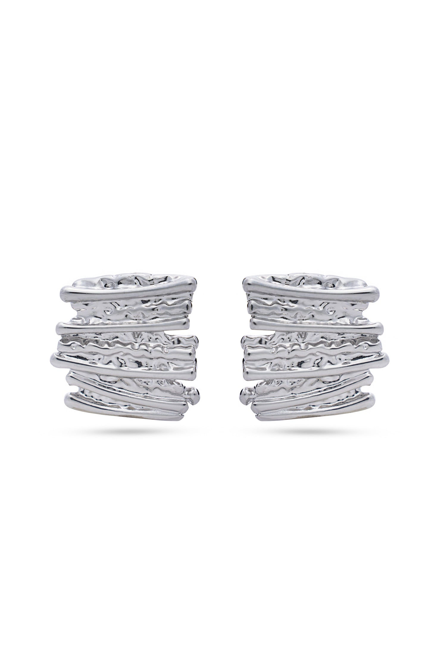 Silver Textured Earrings
