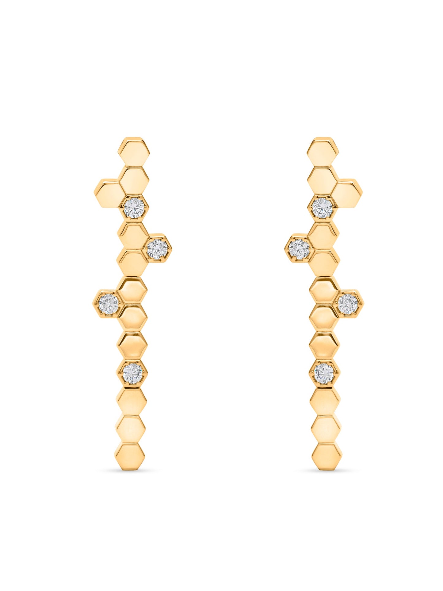 Hexa Charm Flexible Necklace Set - Gold