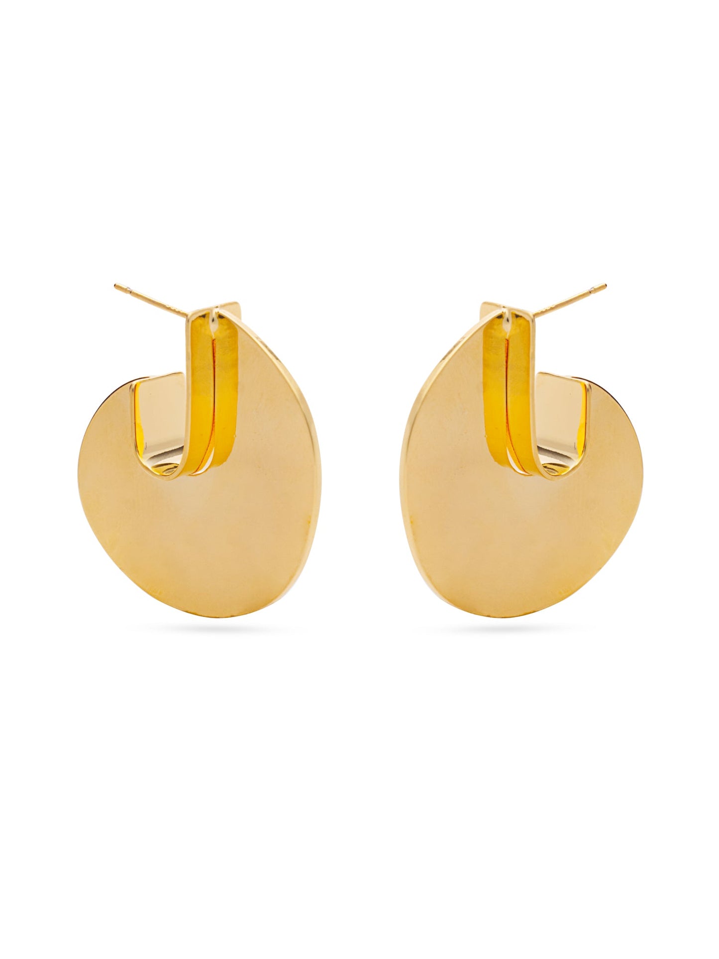 Hook Shaped Earrings-Golden