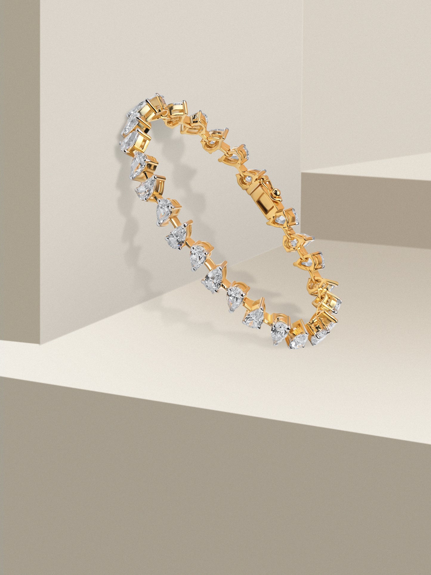 925 Sterling Silver Swarovski Tear Drop Tennis Bracelet