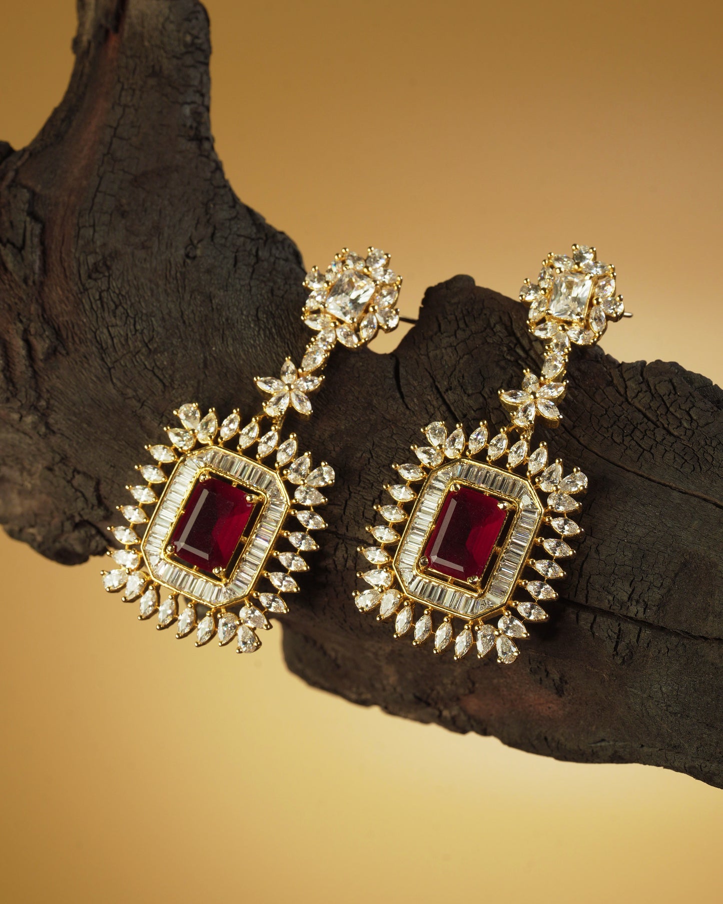 Ruby Diamond Danglers