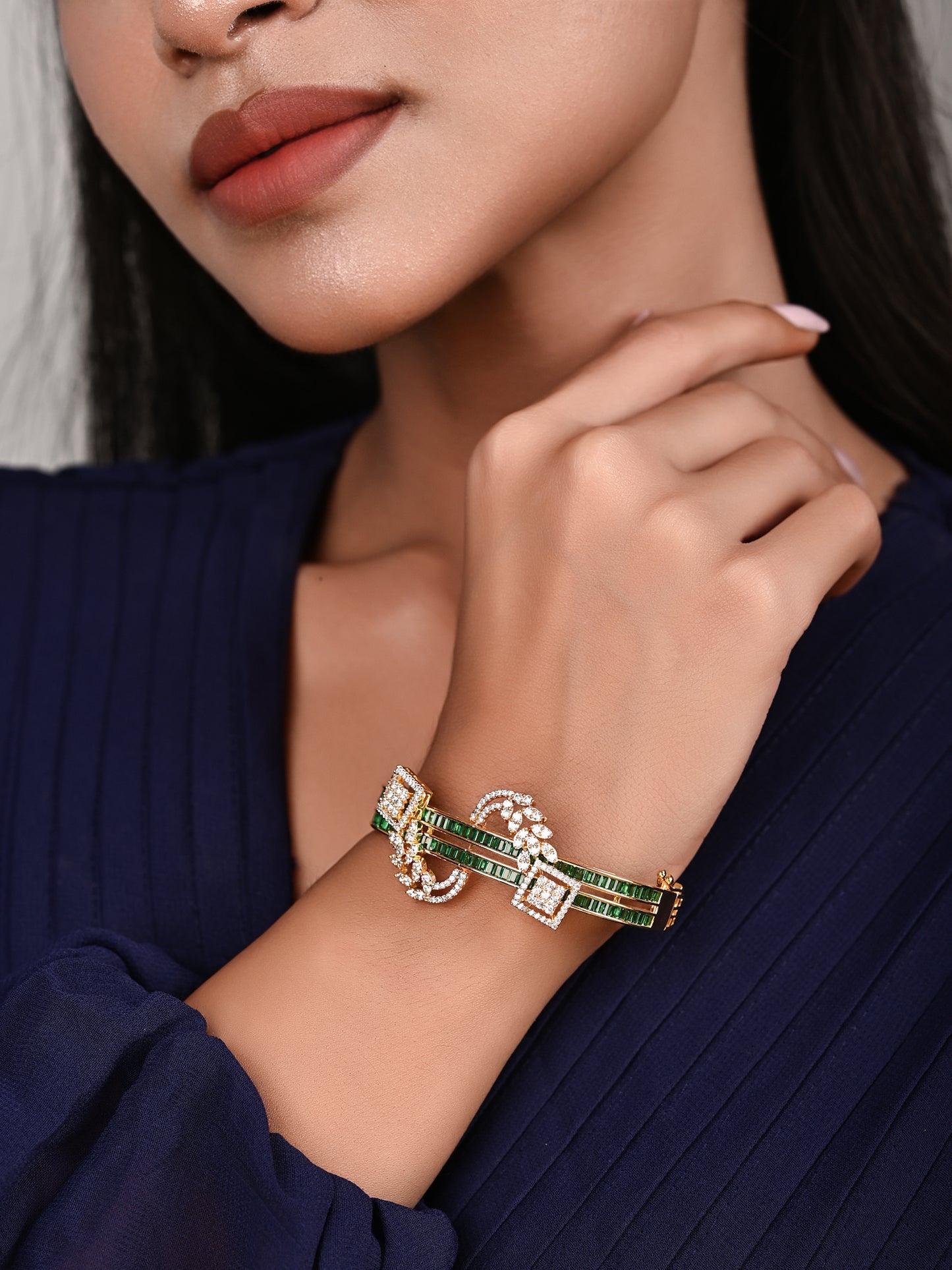 Emerald Elegance Diamond Bracelet