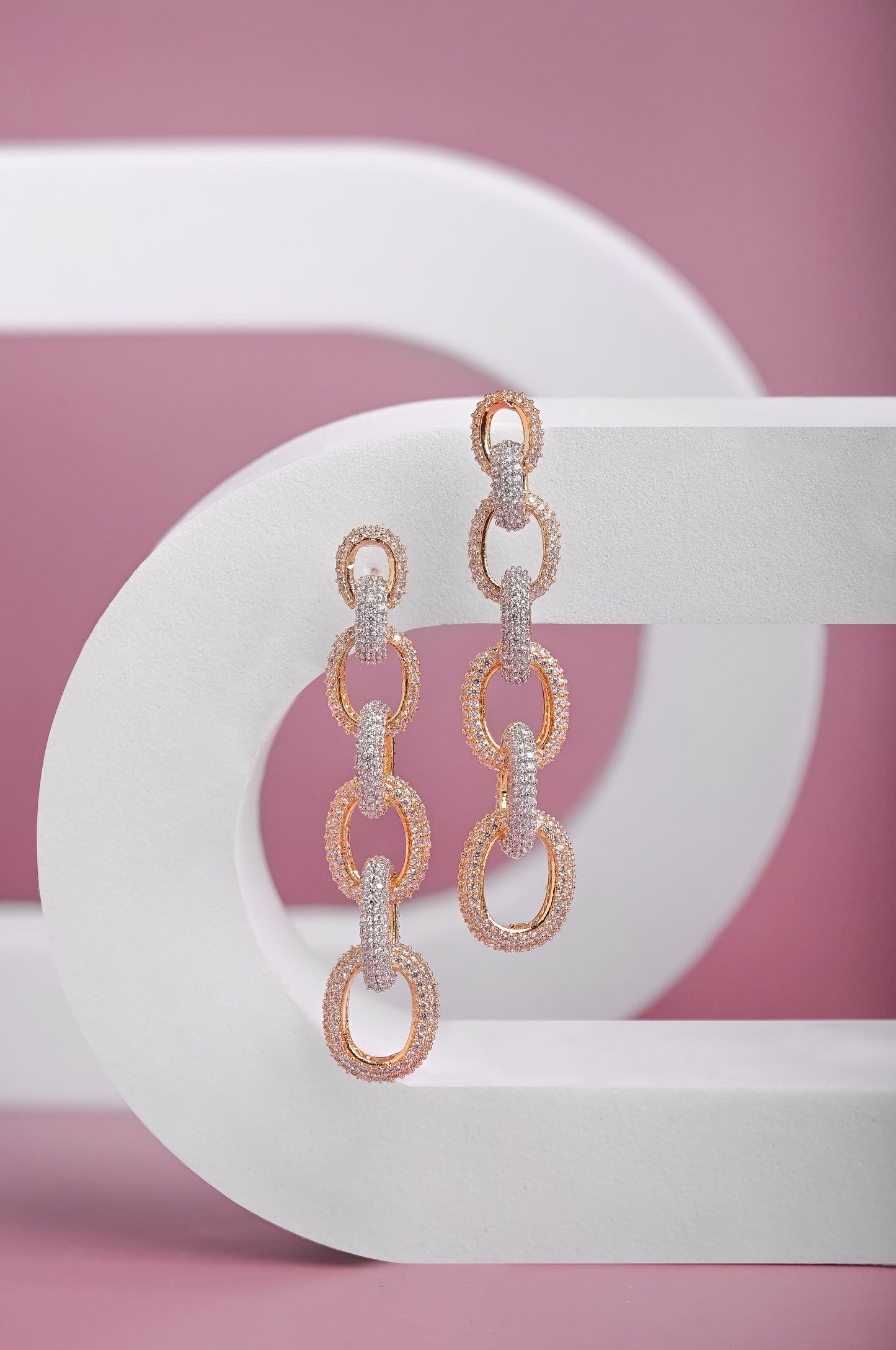 Interlock Glam Zircon Earrings