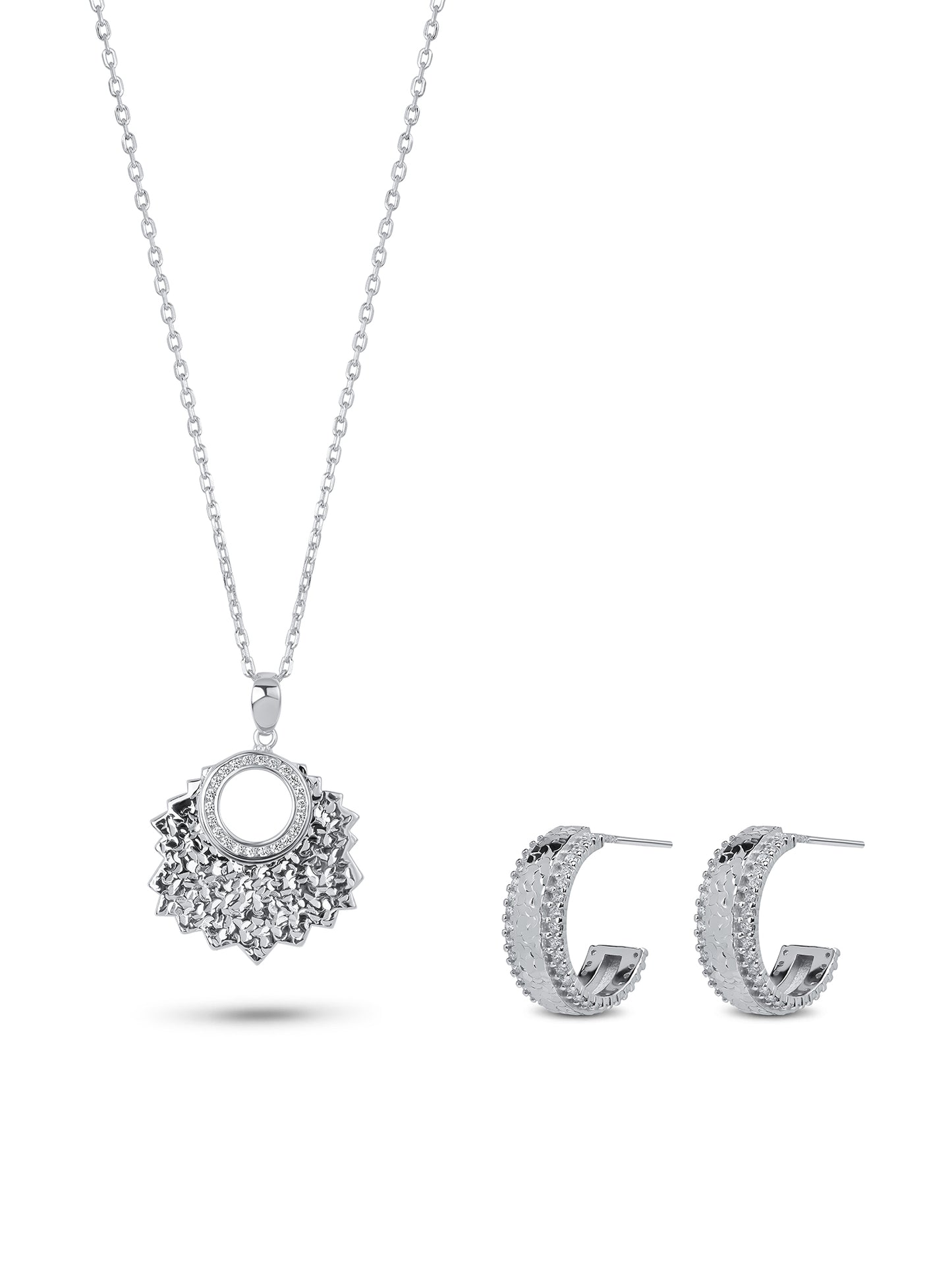 92.5 Silver Mulberry Pendent Set