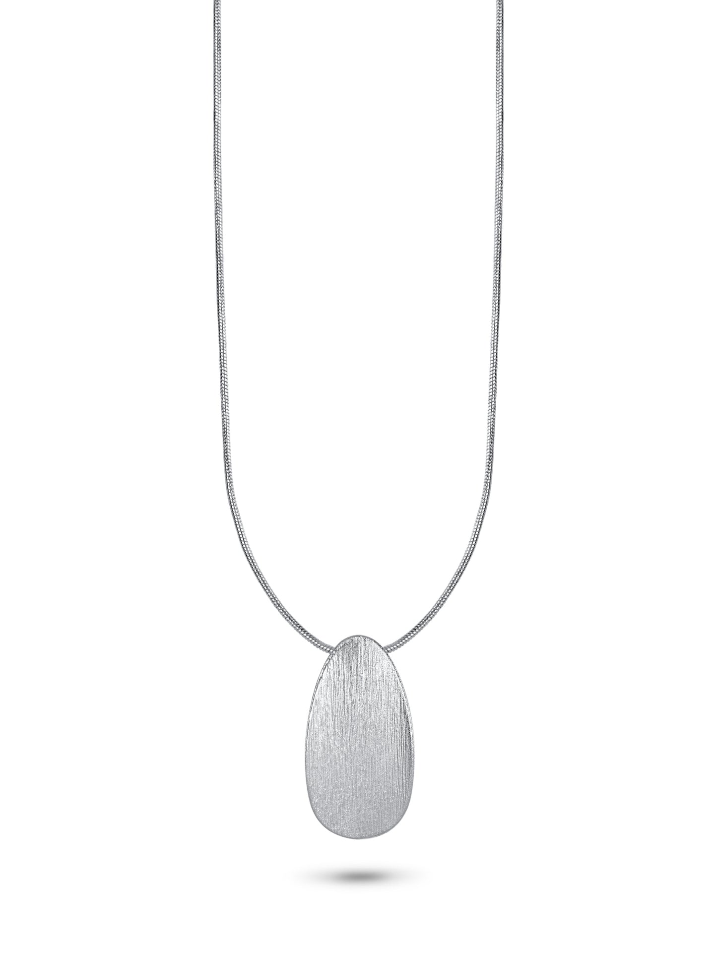 Rustic Pendent Set With Chain (Rhodium)