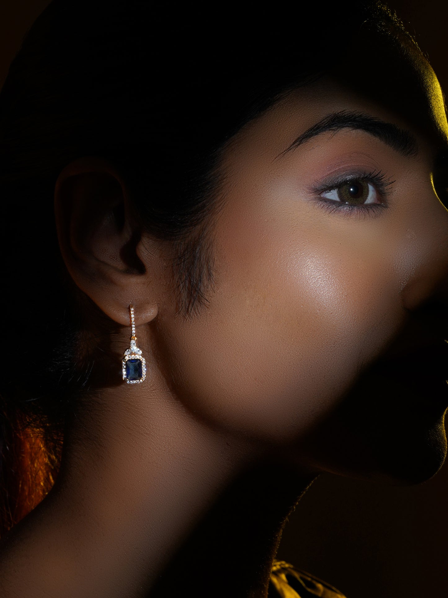 Navy Blue Zircon Small Danglers