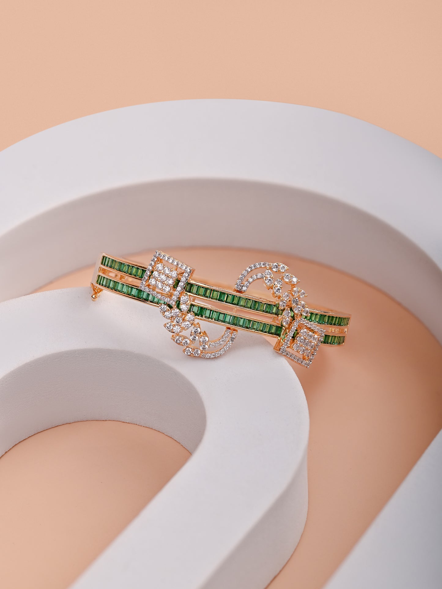 Emerald Elegance Diamond Bracelet