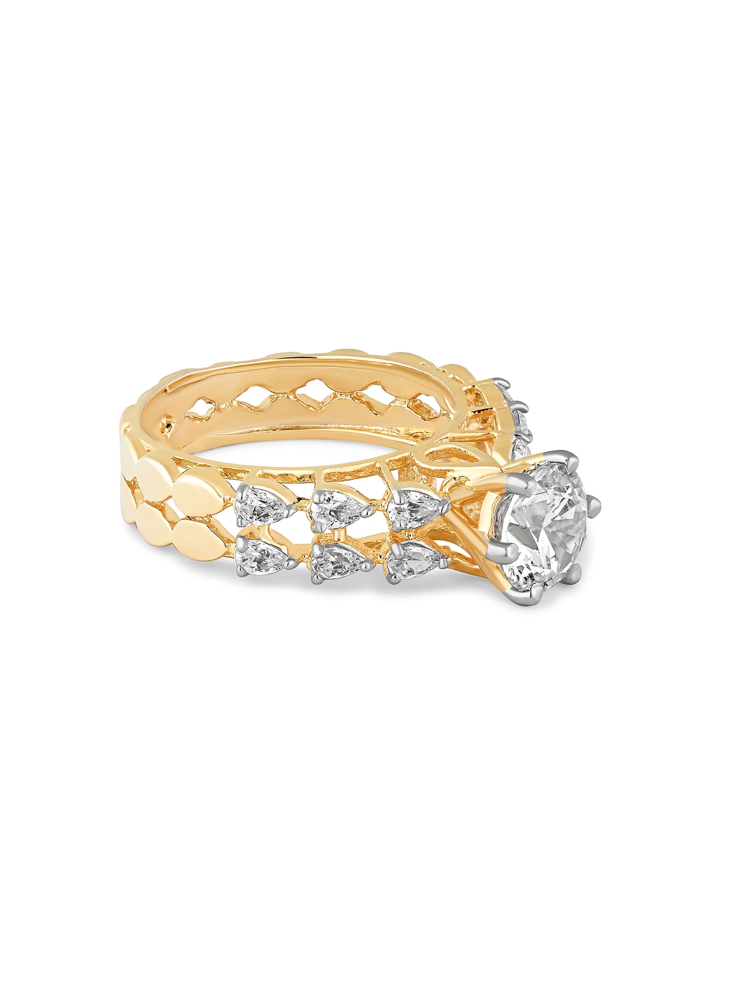 Swarovski Regal Gold Solitaire Ring