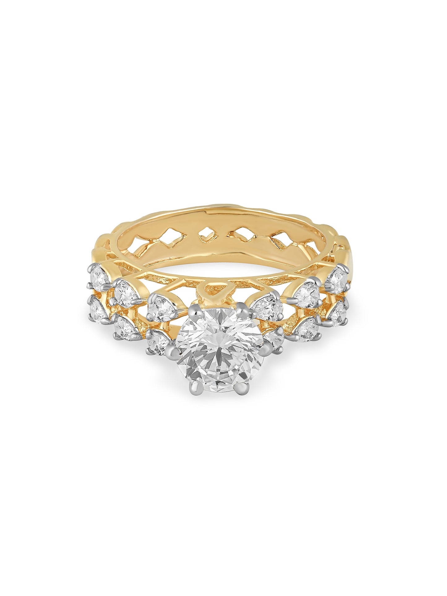 Swarovski Regal Gold Solitaire Ring