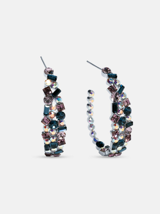 Twilight Swarovski Crystal Hoops
