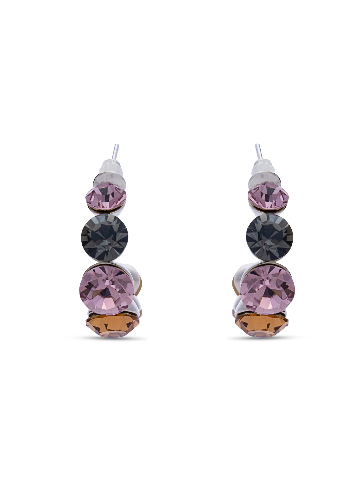 French Mauve Swarovski Crystal Hoops