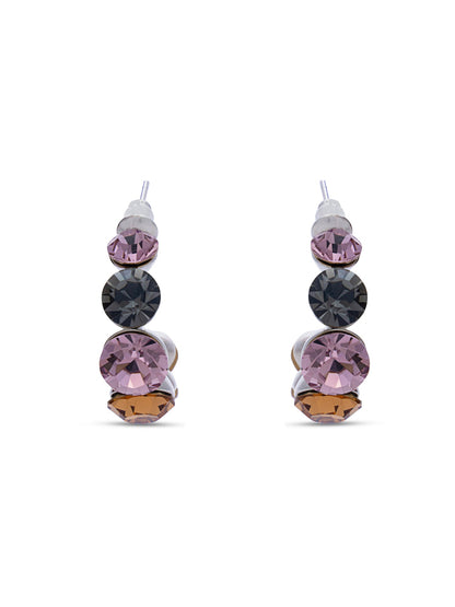 French Mauve Swarovski Crystal Hoops