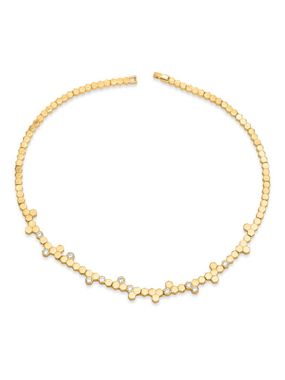 Hexa Charm Flexible Necklace Set - Gold