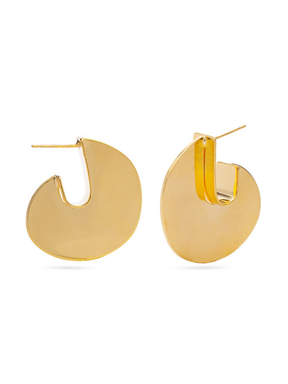 Hook Shaped Earrings-Golden