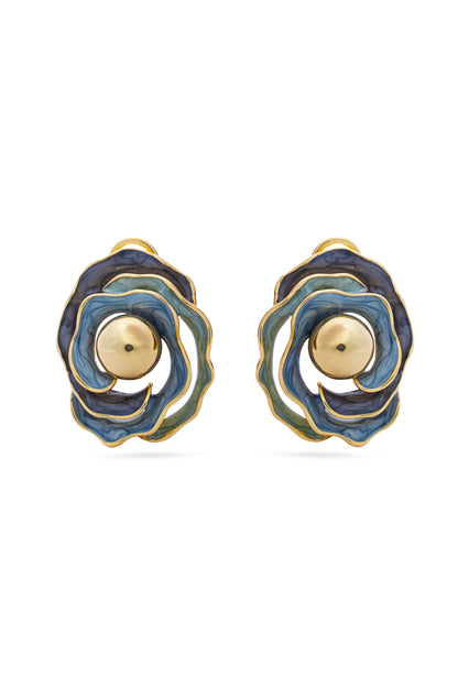 Grey Rose Earrings
