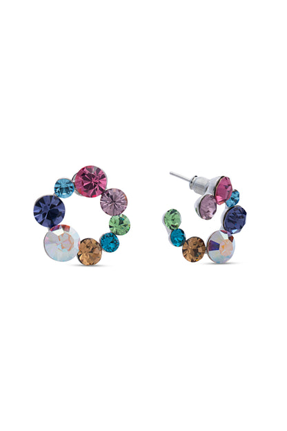 Multi Colour Swarovski Crystal Hoops