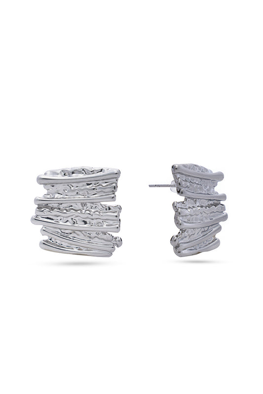 Silver Textured Earrings