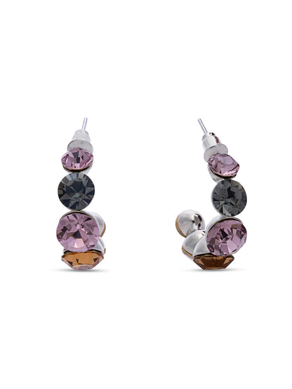 French Mauve Swarovski Crystal Hoops