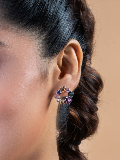 Lavender Blush Swarovski C Shape Crystal Earrings