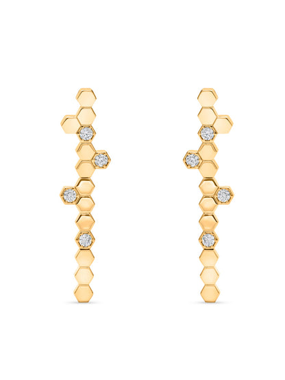Hexa Charm Flexible Necklace Set - Gold