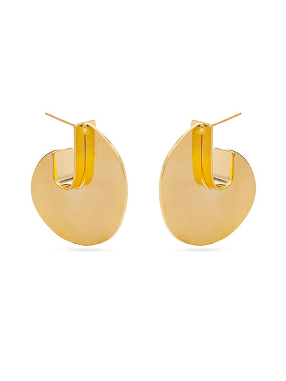 Hook Shaped Earrings-Golden