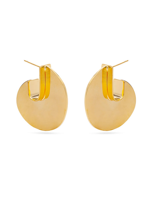 Hook Shaped Earrings-Golden