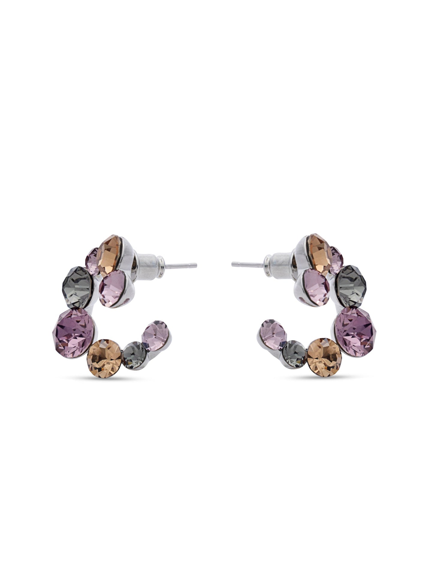 Lavender Blush Swarovski C Shape Crystal Earrings