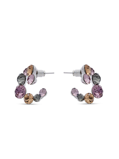 Lavender Blush Swarovski C Shape Crystal Earrings
