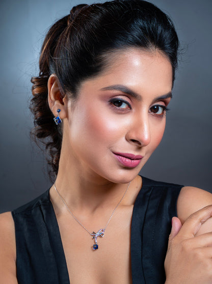 White & Blue Illusion Swarovski Crystal Pendant