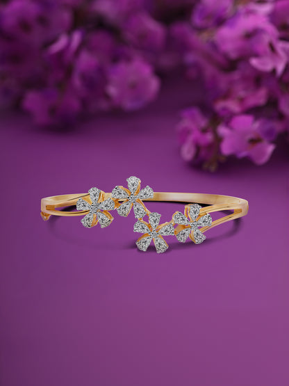 925 Sterling Silver Swarovski Floral Bracelet