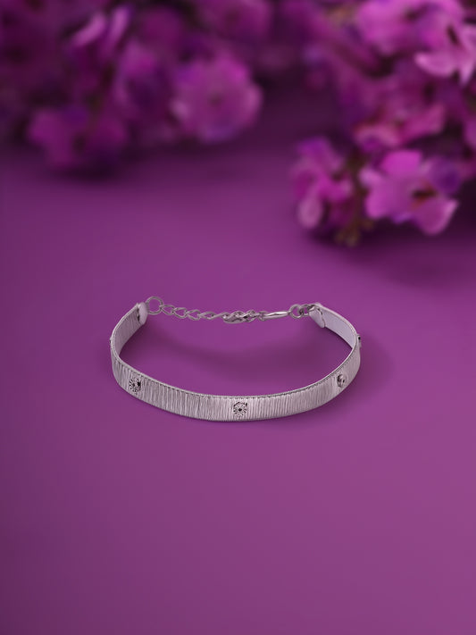 Silver Bracelet With Diamond Studs