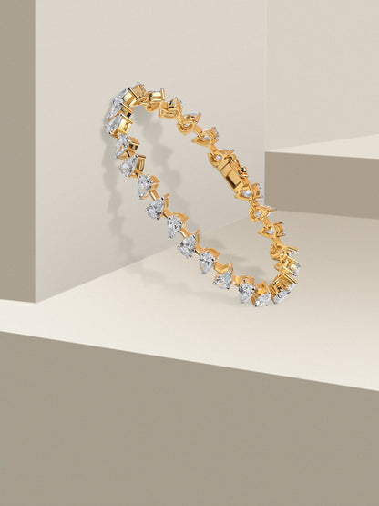 925 Sterling Silver Swarovski Tear Drop Tennis Bracelet