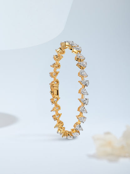 925 Sterling Silver Swarovski Tear Drop Tennis Bracelet