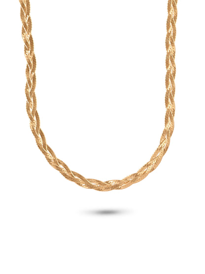 92.5 Silver Braided Chain in Gold Polish