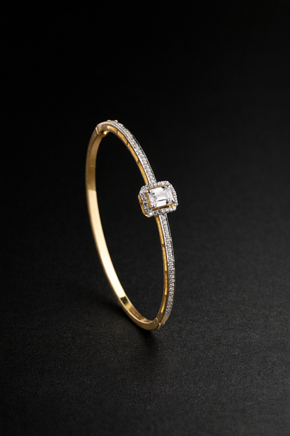 925 Sterling Silver Swarovski Emerald Cut Bracelet