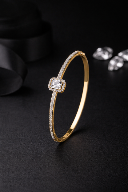 925 Sterling Silver Swarovski Emerald Cut Bracelet
