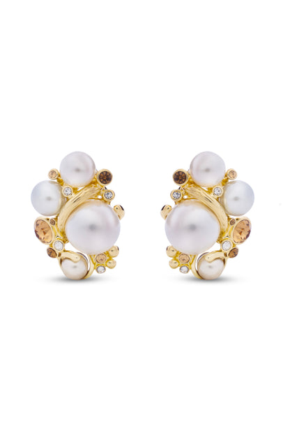 Pearl Cluster in Gold Pendent Set