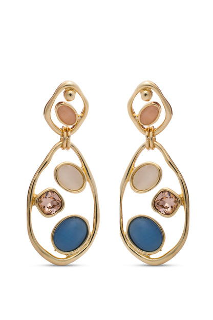 Multi Colour Stones wrapped in Gold Wire