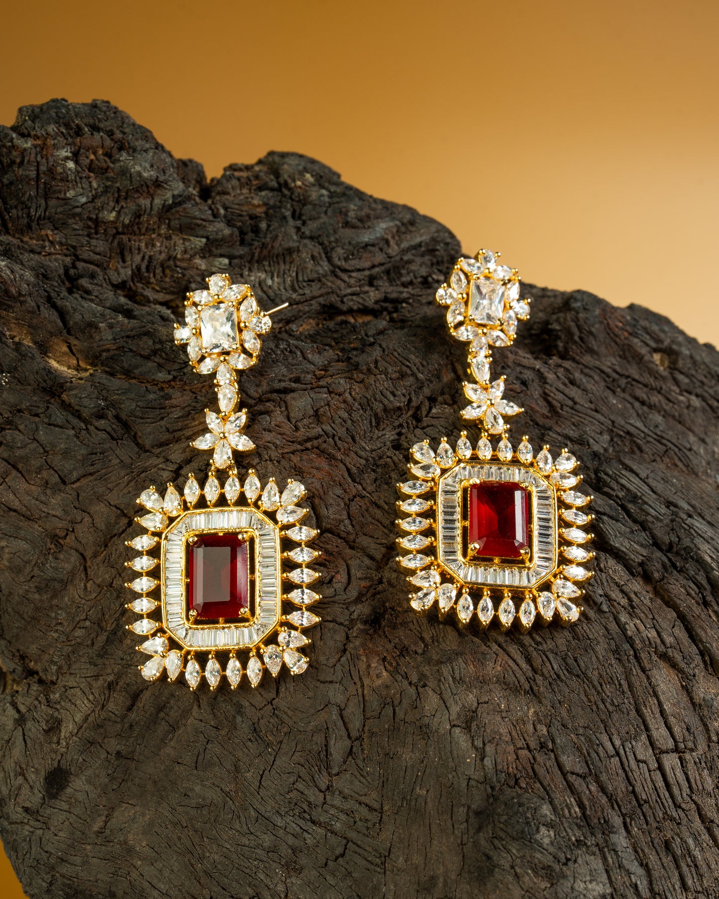 Ruby Diamond Danglers