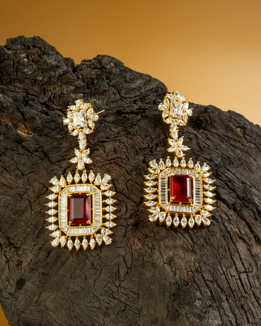 Ruby Diamond Danglers