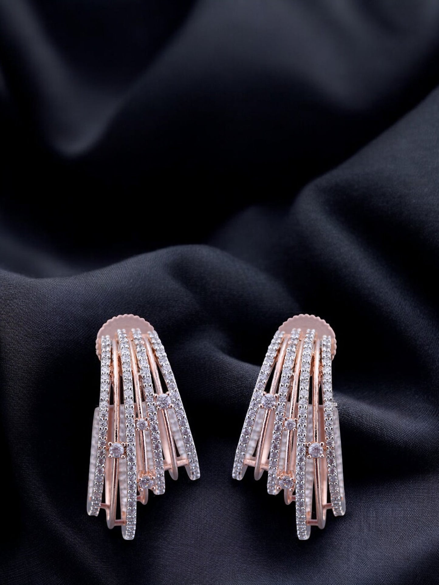 Pink Gold Tropical Blush Zircon Earrings