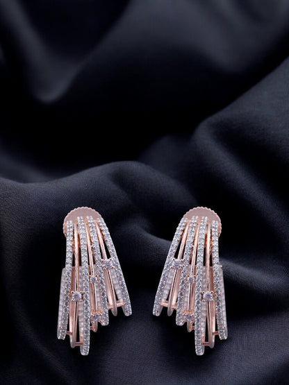 Pink Gold Tropical Blush Zircon Earrings