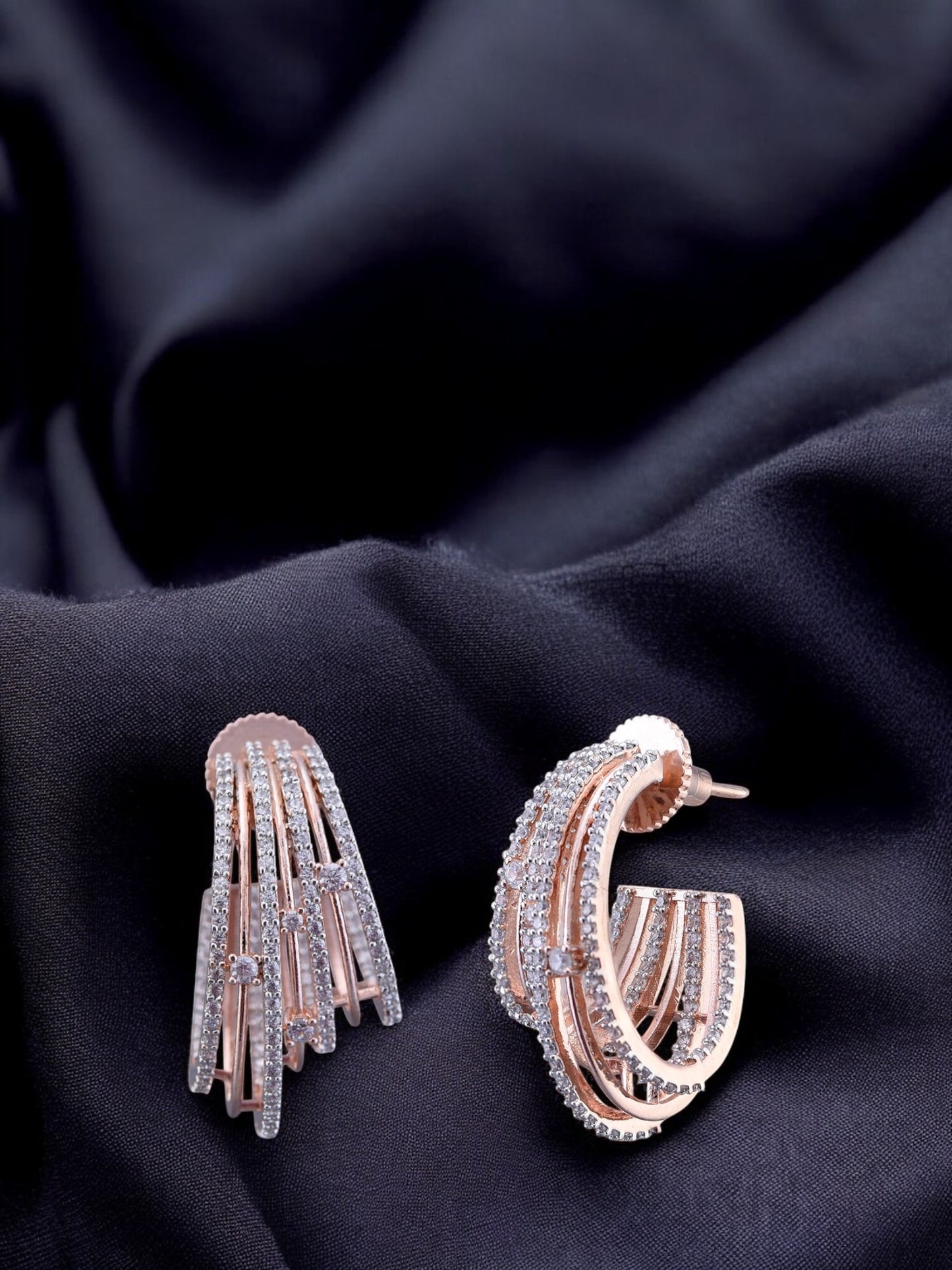Pink Gold Tropical Blush Zircon Earrings