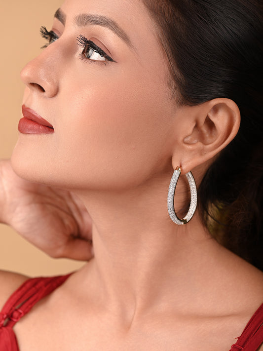 Infinity Zircon Oval Hoops