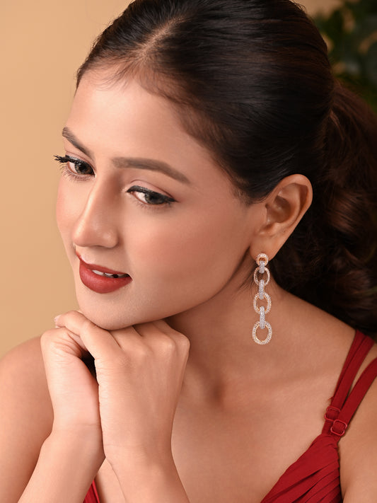 Interlock Glam Zircon Earrings
