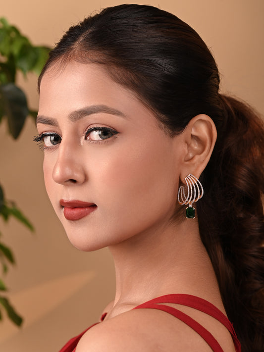 Celeste Zircon Emerald Hoops