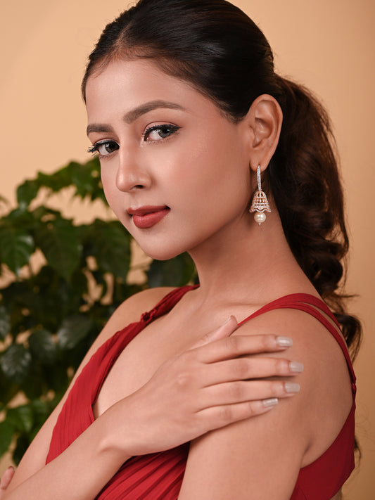 Bell Pearl Zircon  Earings