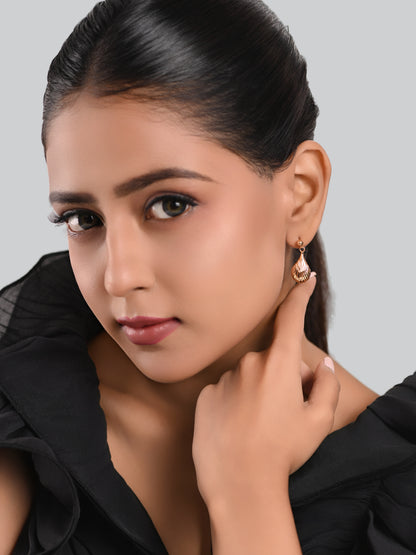 92.5 Silver Mermaid Tear Drop Earrings in Gold Polish